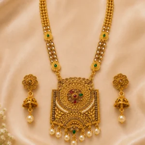 Premium Indian Designer Sita Haar Set with Matching Jhumka Earrings